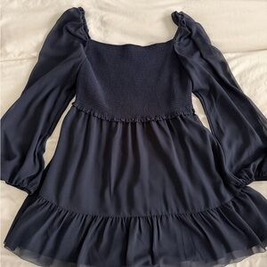 Quince Midnight Blue Textured Dress